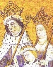 Edward IV made his Will in 1475. It included provision for his Queen, Elizabeth Woodville, shown in the image, and son, Edward, also shown. Many other nobles and clerics are included in the Will and Testament From Dictes and Sayings of the Philosophers, Lambeth Palace.