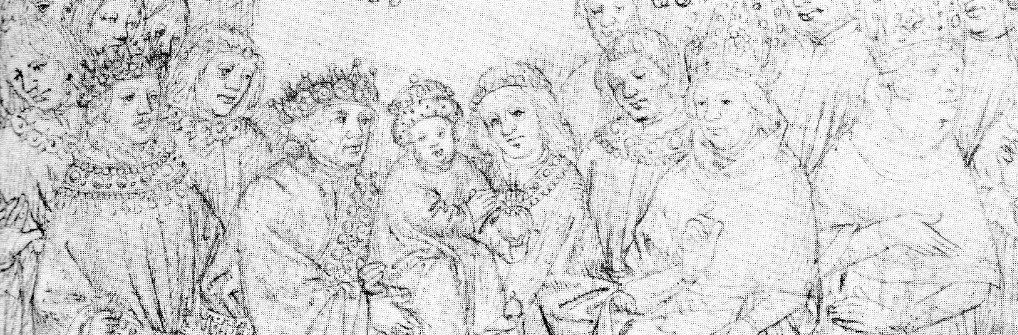 Henry VI as an infant being handed to his tutor, Richard Beauchamp