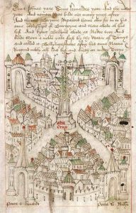 Medieval Bristol. Map from 1479
