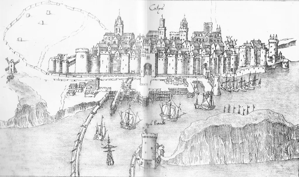 View of Calais from The Chronicle of Calais in the Reigns of Henry VII and Henry VIII.