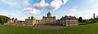 Castle Howard. The remains of Henderskelfe Castle are to the right of this image.