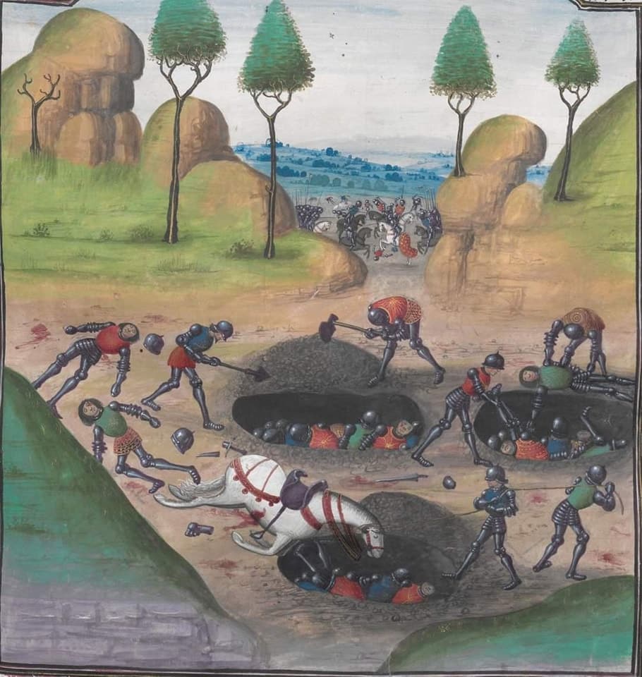 Mass Grave. From Wavrin's Chronique d' Angleterre