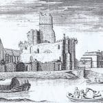 Cawood Castle Castle. Drawing from 1736