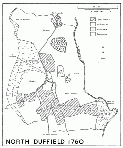 North Duffield as it was prior to enclosure. Victoria County History via British History Online.