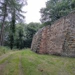 South west corner of the wall of the 12th century Norman Mulgrave Castle.