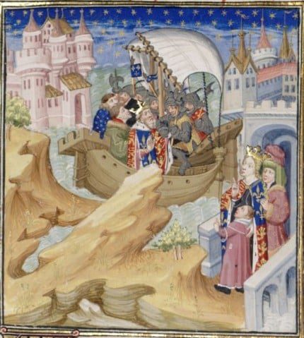 A 15th-century depiction of Isabella capturing Edward