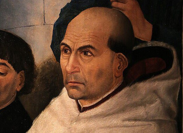 Bishop Francesco Coppini (detail from the painting triptych The Raising of Lazarus by Nicolas Froment , 1461; Florence, Uffizi )