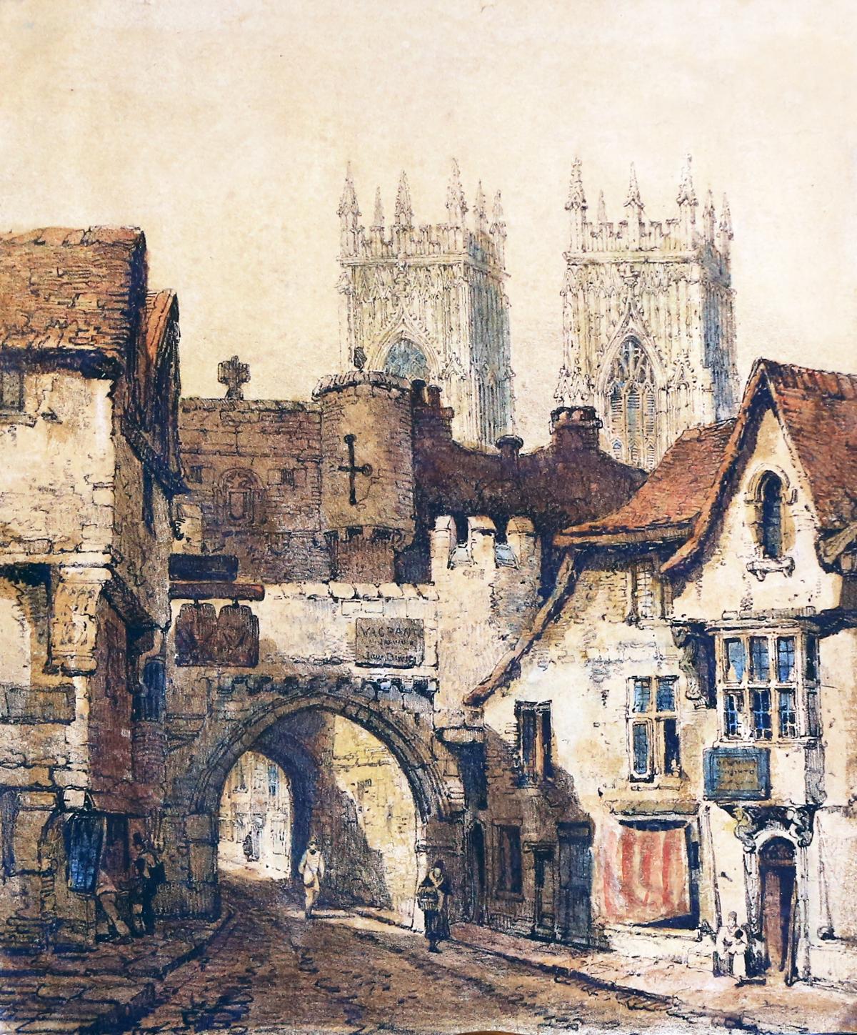 Bootham Bar c 1800, anonymous watercolour