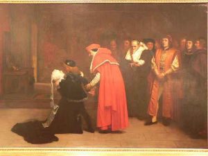 Elizabeth Woodville surrenders her son Richard of Shrewsbury from Sanctuary